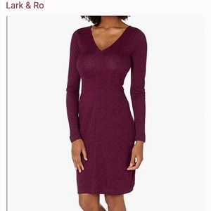 Lark & Ro Black &Pink print Long Sleeved Career  Dress  Size 2